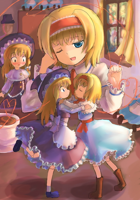 kirisame marisa and alice margatroid (touhou) drawn by hakkotsu_shitai