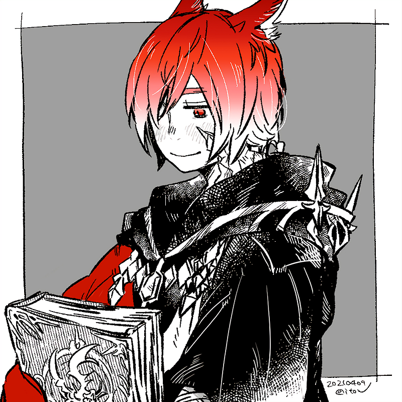 g'raha tia and crystal exarch (final fantasy and 1 more) drawn by itowo_(itowc)
