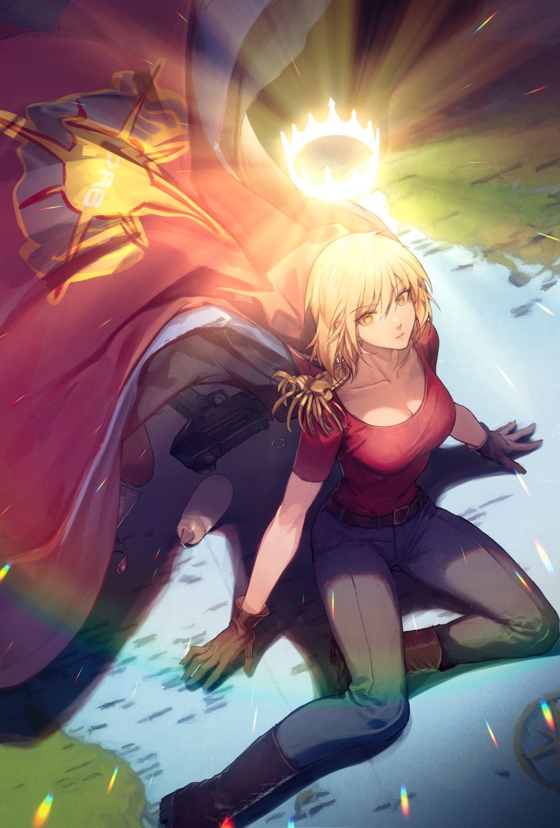 cagalli yula athha (gundam and 3 more) drawn by bai_rui