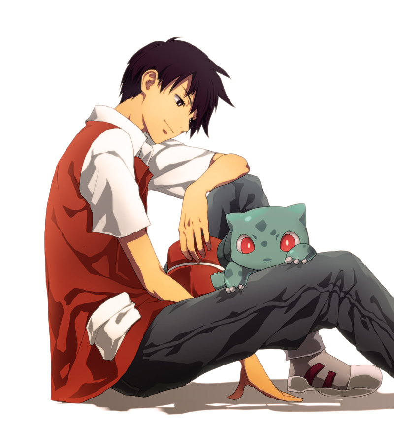 red and bulbasaur (pokemon and 1 more) drawn by loveinco