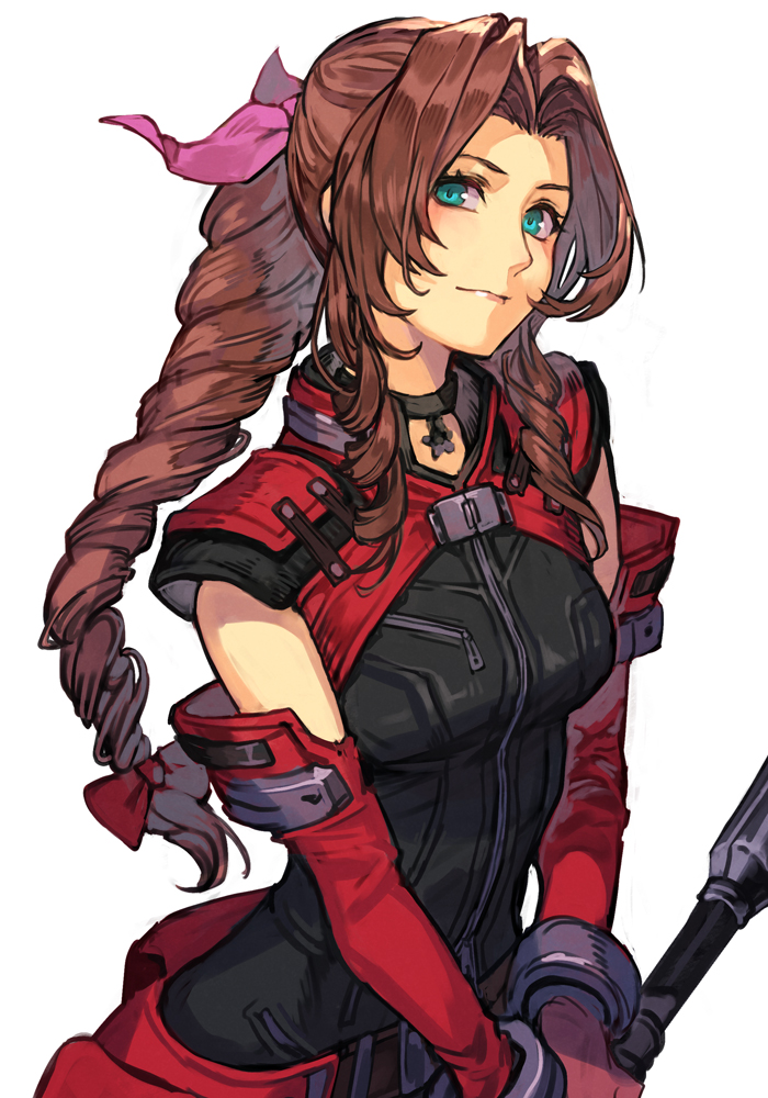 aerith gainsborough and aerith gainsborough (final fantasy and 2 more) drawn by hungry_clicker