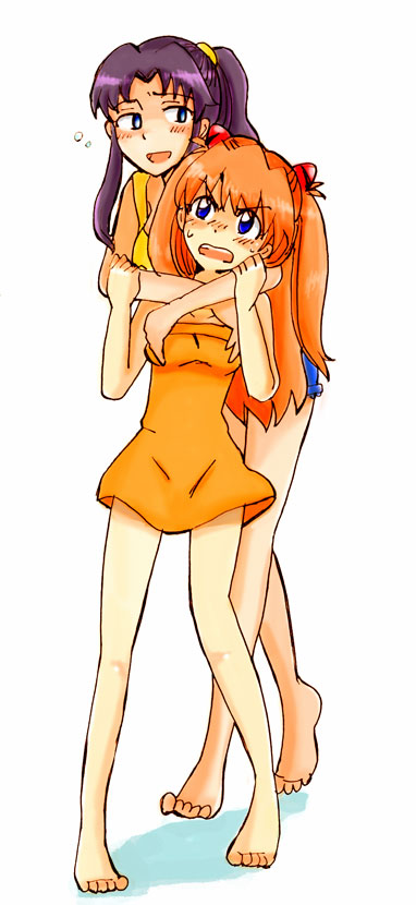 souryuu asuka langley and katsuragi misato (neon genesis evangelion) drawn by jiima