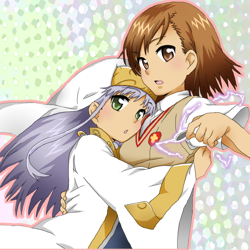misaka mikoto and index (toaru majutsu no index and 1 more) drawn by shiji_kuroya