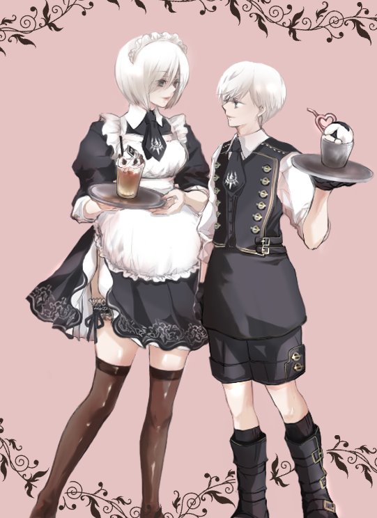 2b and 9s (nier and 1 more) drawn by tomo_(552252)