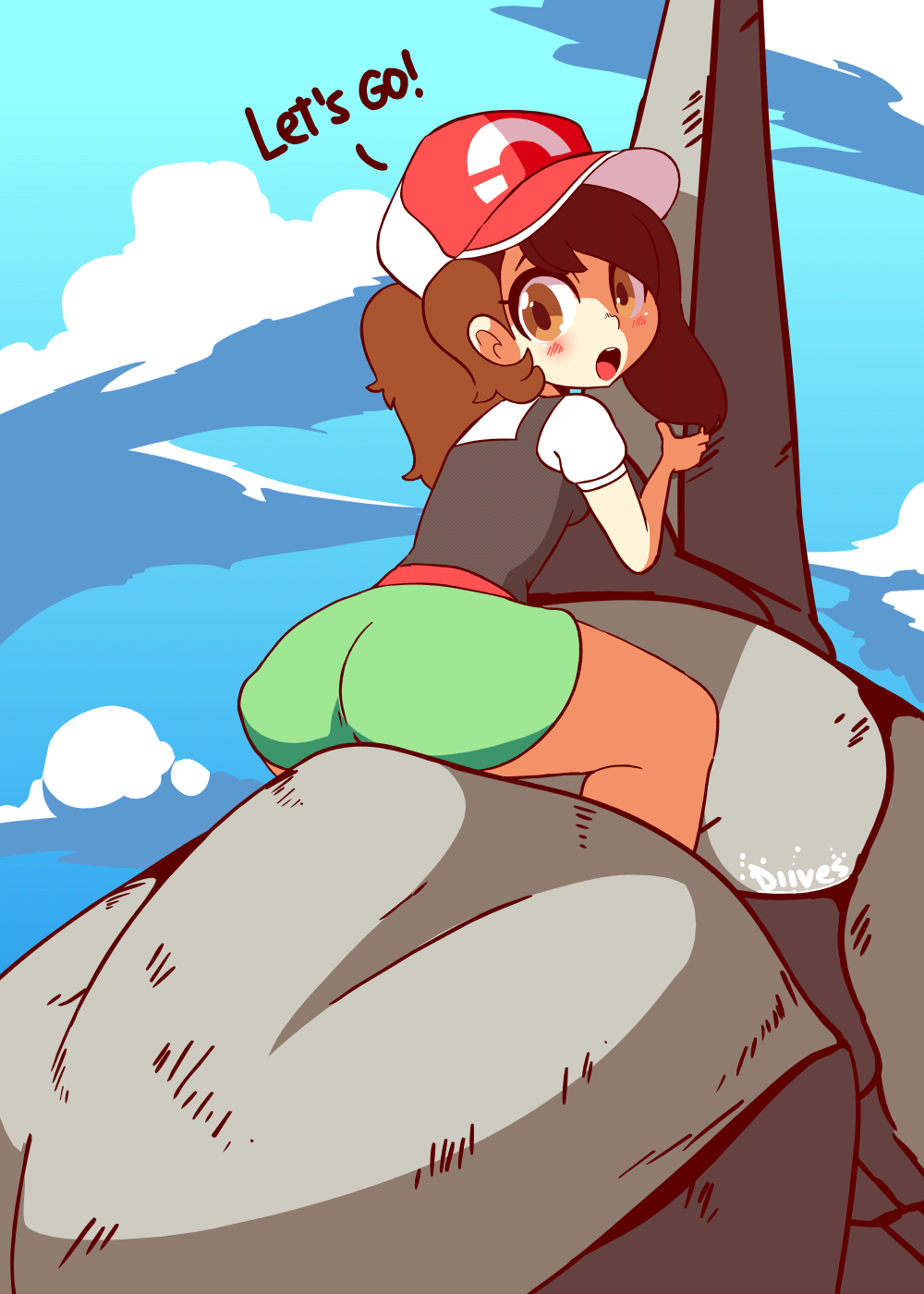 elaine and onix (pokemon and 1 more) drawn by diives