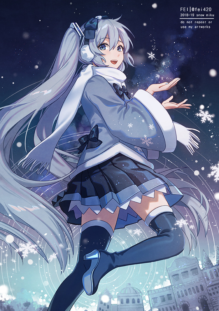 hatsune miku and yuki miku (vocaloid) drawn by fen_renlei