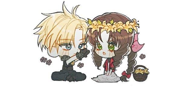 cloud strife and aerith gainsborough (final fantasy and 2 more) drawn by neveromance