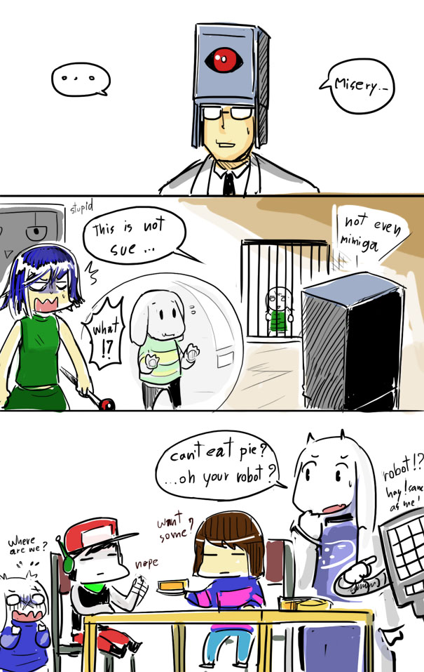 frisk, toriel, asriel dreemurr, mettaton, quote, and 6 more (undertale and 1 more) drawn by gapangman