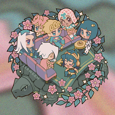giorno giovanna, bruno bucciarati, guido mista, narancia ghirga, pannacotta fugo, and 3 more (jojo no kimyou na bouken and 1 more) drawn by 118ween