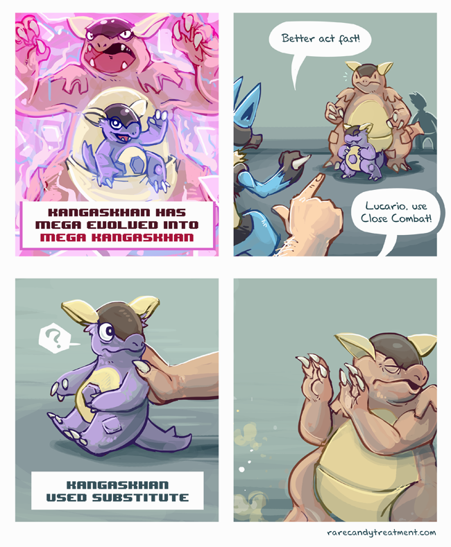 lucario, kangaskhan, and mega kangaskhan (pokemon) drawn by bummerdude