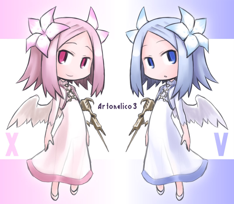 harvestasya vista and harvestasya xp (ar tonelico and 1 more) drawn by kugelschreiber
