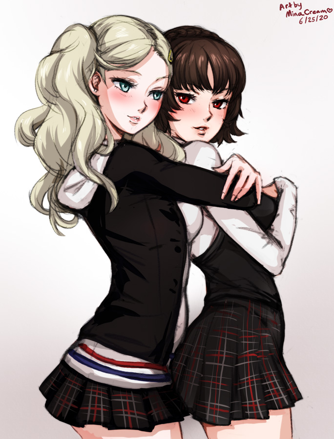 takamaki anne and niijima makoto (persona and 1 more) drawn by mina_cream