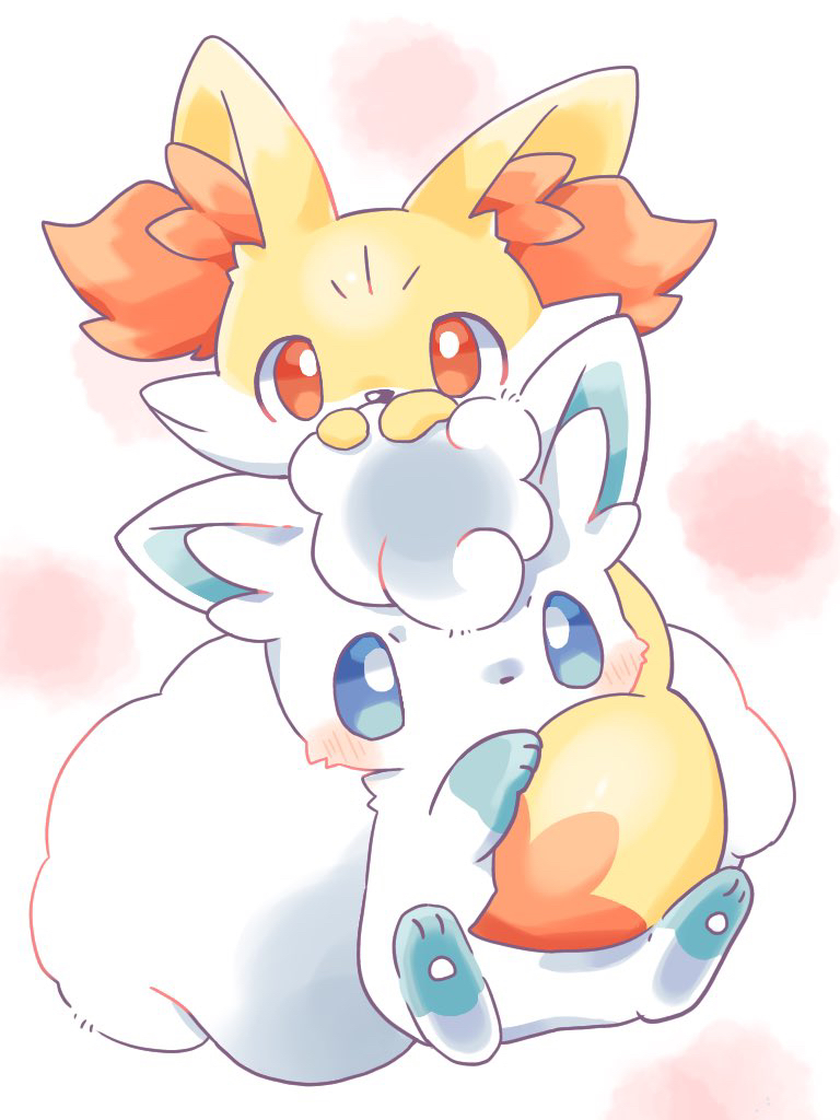 alolan vulpix and fennekin (pokemon) drawn by kana_(maple926)