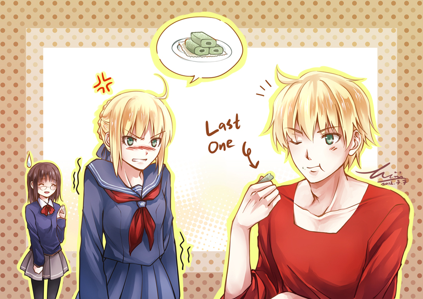 artoria pendragon, arthur pendragon, master artoria, and sajou ayaka (fate and 3 more) drawn by winniconan