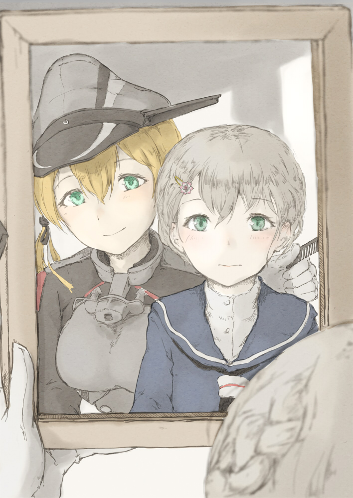 prinz eugen and z1 leberecht maass (kantai collection) drawn by nemubusoku