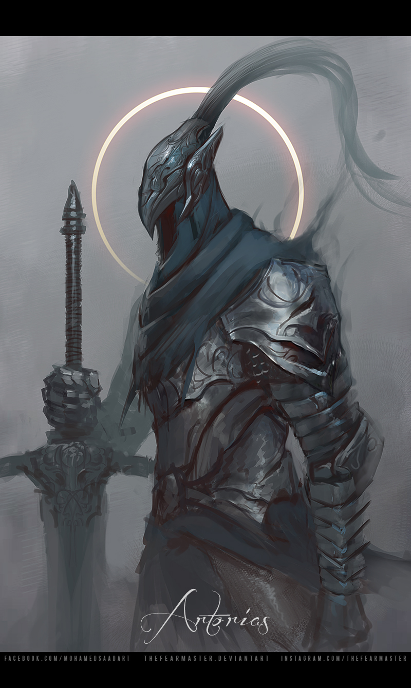 artorias the abysswalker (dark souls and 1 more) drawn by thefearmaster