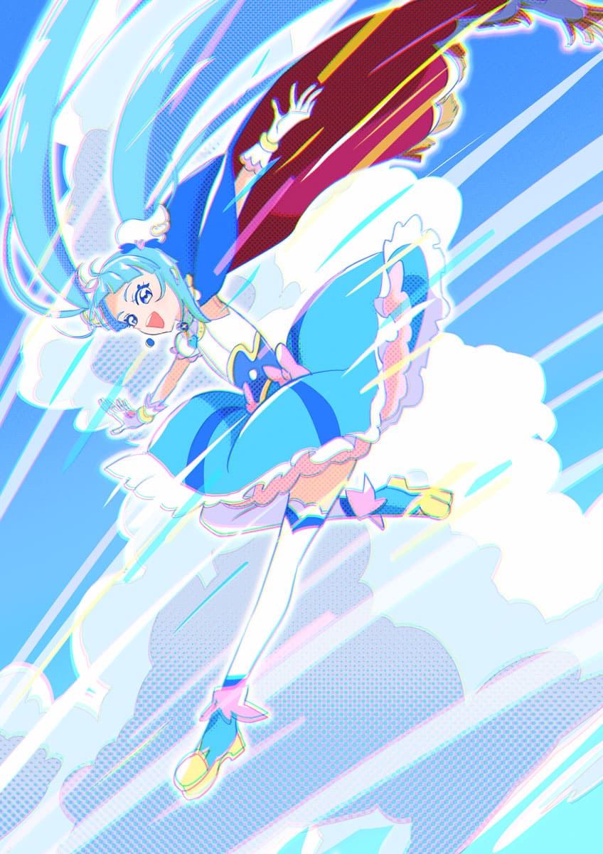 sora harewataru and cure sky (precure and 1 more) drawn by emine_mutsu