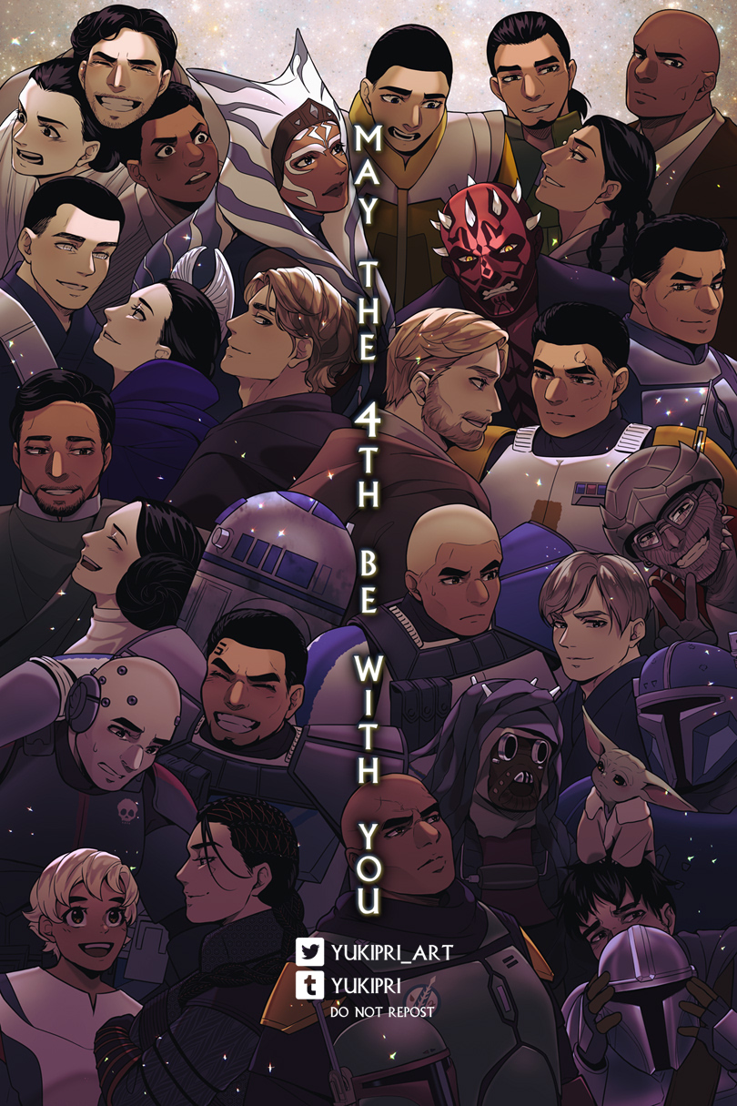 ahsoka tano, princess leia, obi-wan kenobi, anakin skywalker, luke skywalker, and 20 more (star wars and 8 more) drawn by yukipri_art