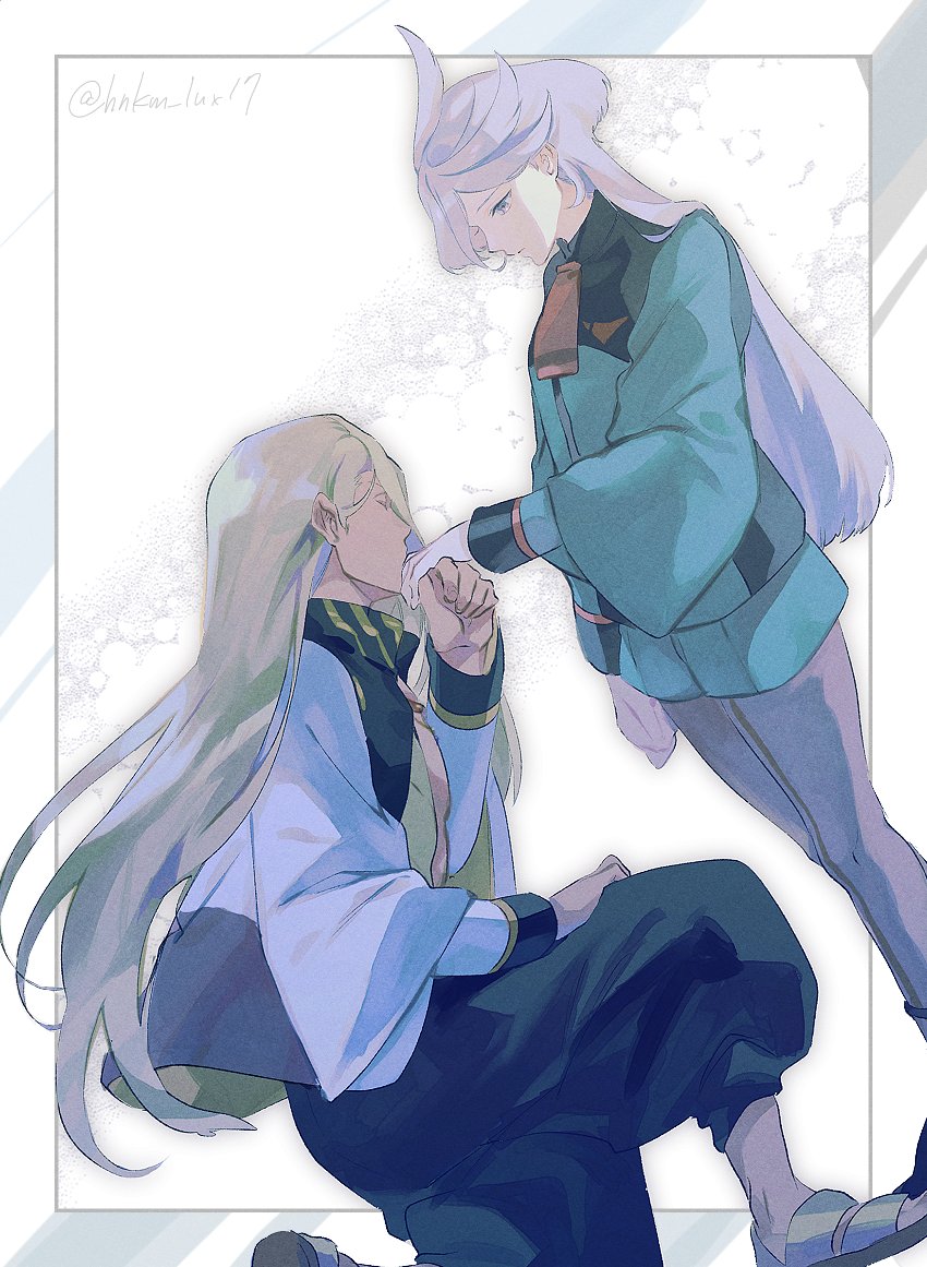 miorine rembran and shaddiq zenelli (gundam and 1 more) drawn by hinoe_(right-hnxx03)