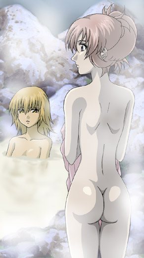 cagalli yula athha and lacus clyne (gundam and 2 more) drawn by hanzou