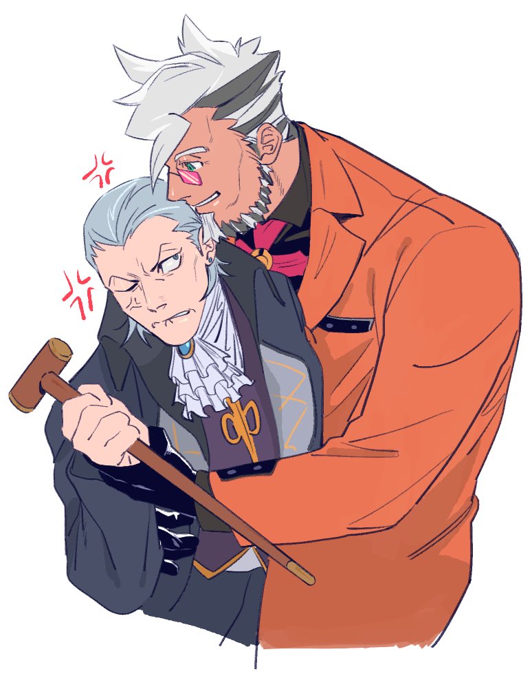 manfred von karma and damon gant (ace attorney and 1 more) drawn by green_(grimy)