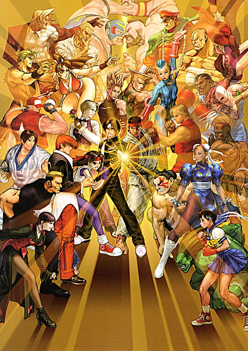 chun-li, cammy white, shiranui mai, kasugano sakura, ken masters, and 21 more (street fighter and 5 more) drawn by bengus, dai-chan, edaki_shin'ya, harumaru, hiroaki_(kof), ikeno_daigo, kita_senri, mera_jin, mori_toshiaki, nishimura_kinu, senno_aki, and yasuda_akira