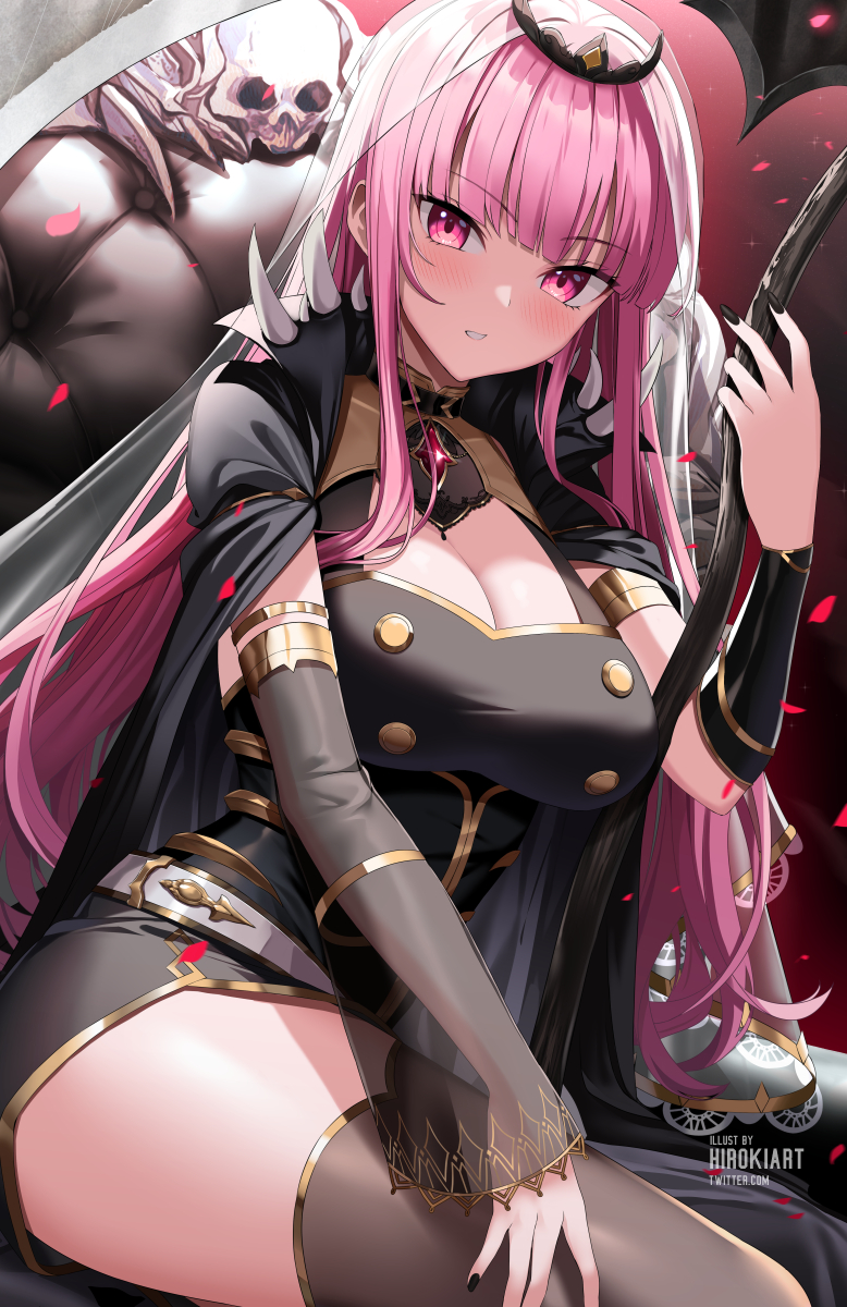 mori calliope (hololive and 1 more) drawn by hiroki_(hirokiart)