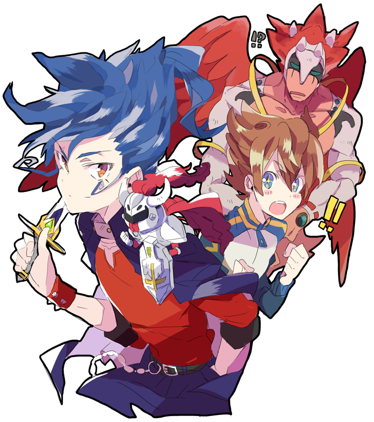 matsukaze tenma, tsurugi kyousuke, kensei lancelot, and majin pegasus (inazuma eleven and 1 more) drawn by umehara