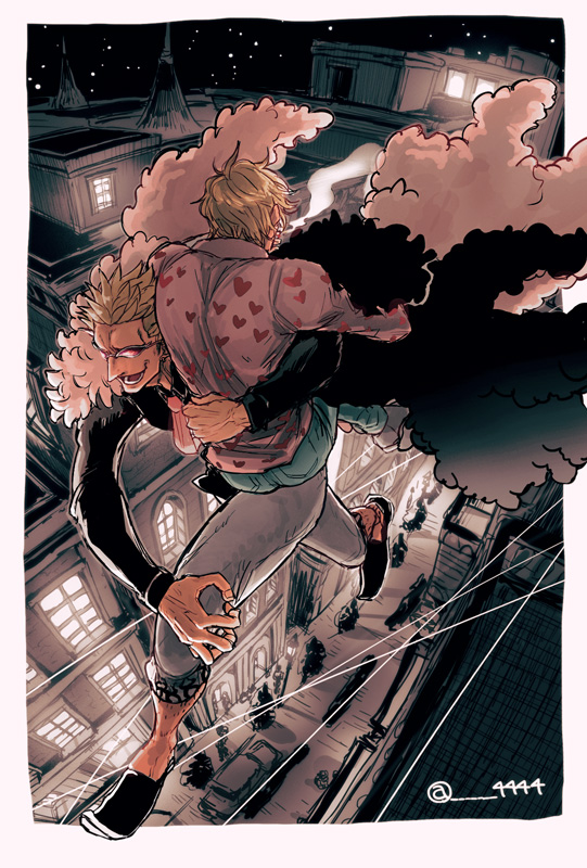 donquixote doflamingo and donquixote rocinante (one piece) drawn by 4444_(tetsuya)