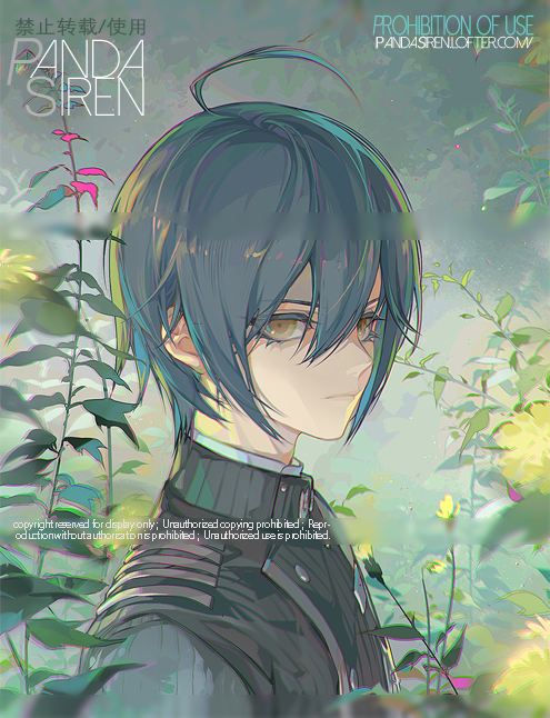 saihara shuichi (danganronpa and 1 more) drawn by pandasiren