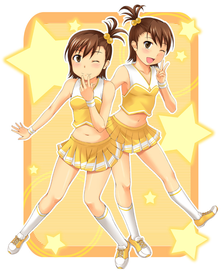futami mami and futami ami (idolmaster and 1 more) drawn by nishi_(count2.4)