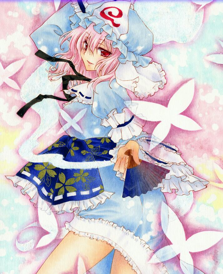 saigyouji yuyuko (touhou) drawn by aoi_yuuka_(ao_no_kokoro)