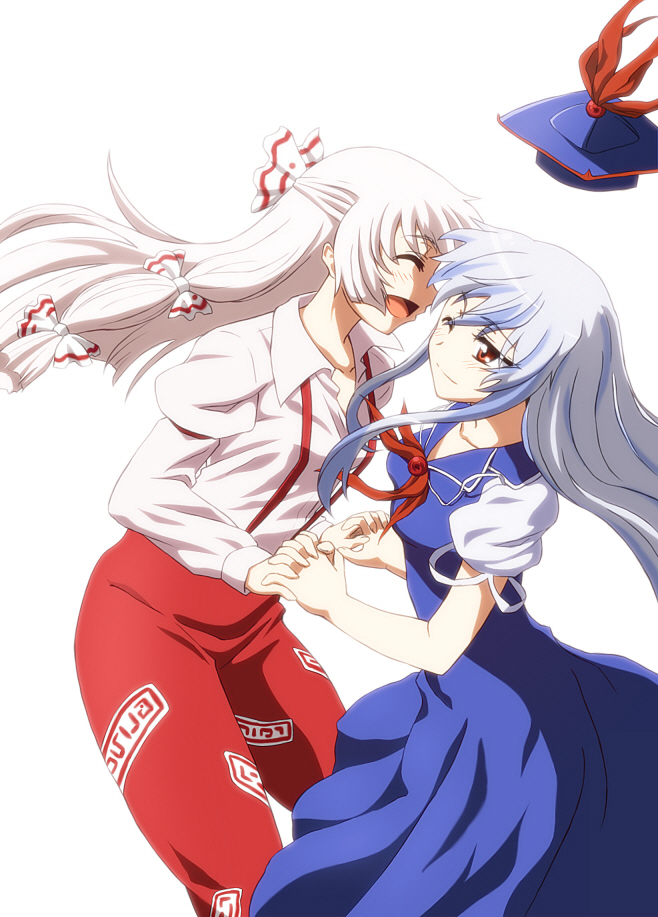 fujiwara no mokou and kamishirasawa keine (touhou) drawn by oiun