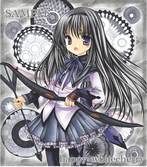 akemi homura (mahou shoujo madoka magica) drawn by happy_whitecherry