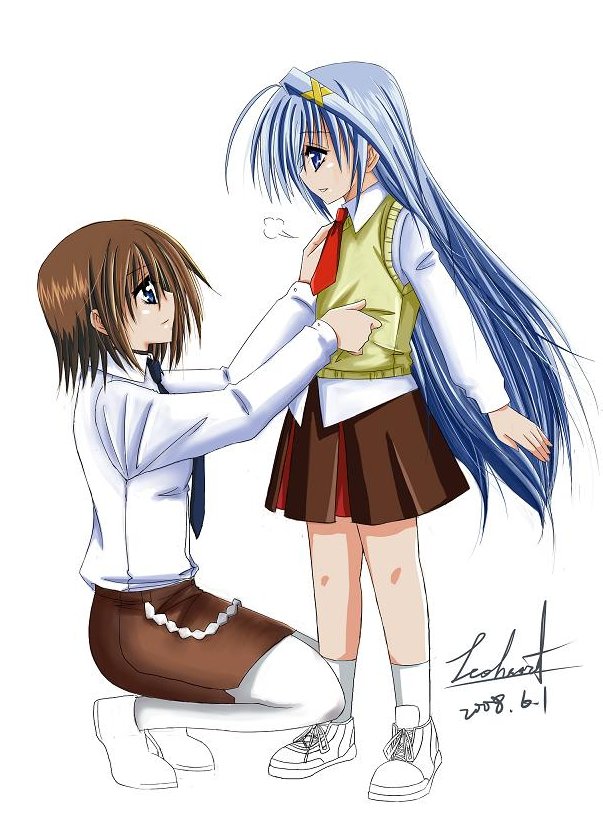 yagami hayate and reinforce zwei (lyrical nanoha and 1 more) drawn by leoheart