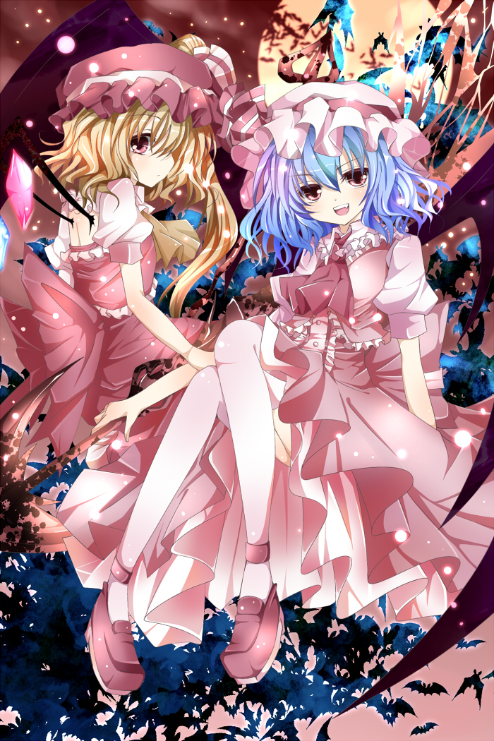 remilia scarlet and flandre scarlet (touhou) drawn by nanase_nao
