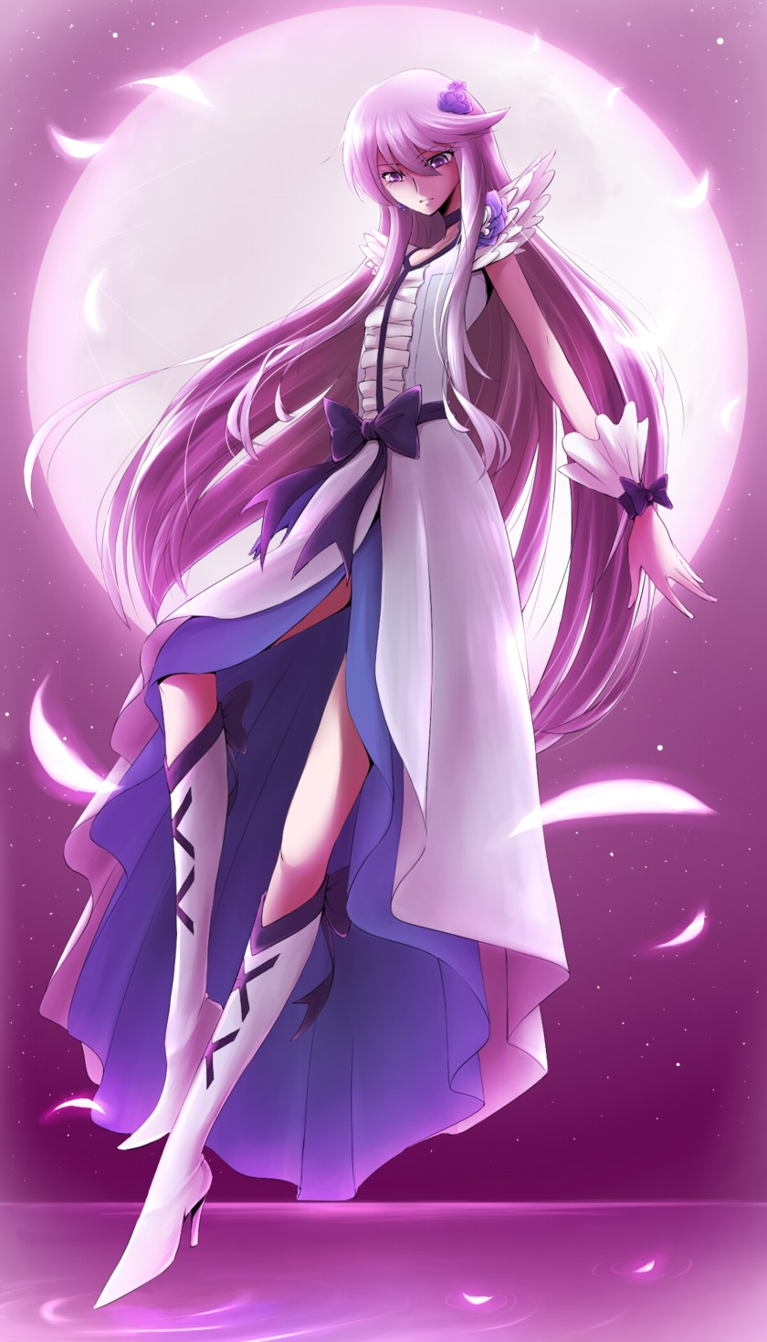 tsukikage yuri and cure moonlight (precure and 1 more) drawn by yorozumura