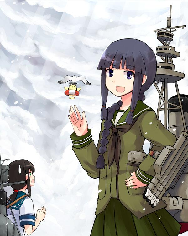 admiral, fubuki, kitakami, and non-human admiral (kantai collection) drawn by mizumoto_tadashi