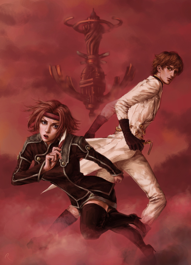 kouzuki kallen and kururugi suzaku (code geass) drawn by nanar