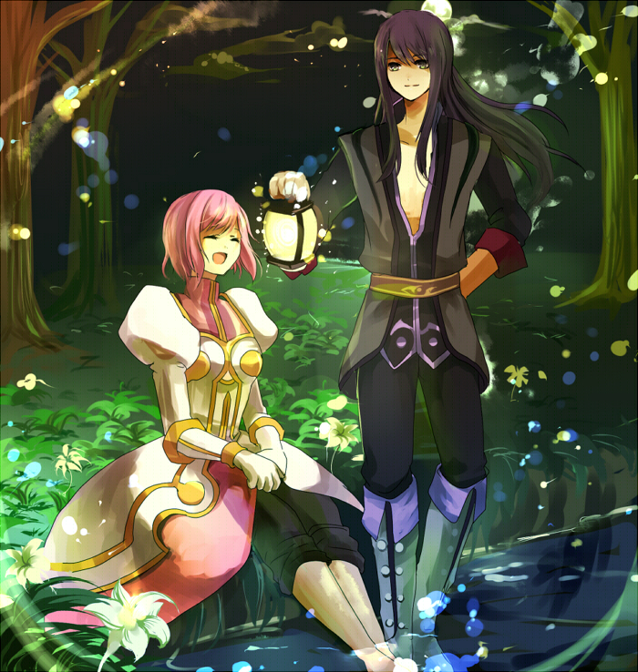 yuri lowell and estellise sidos heurassein (tales of and 1 more) drawn by nishikawa_(fe)