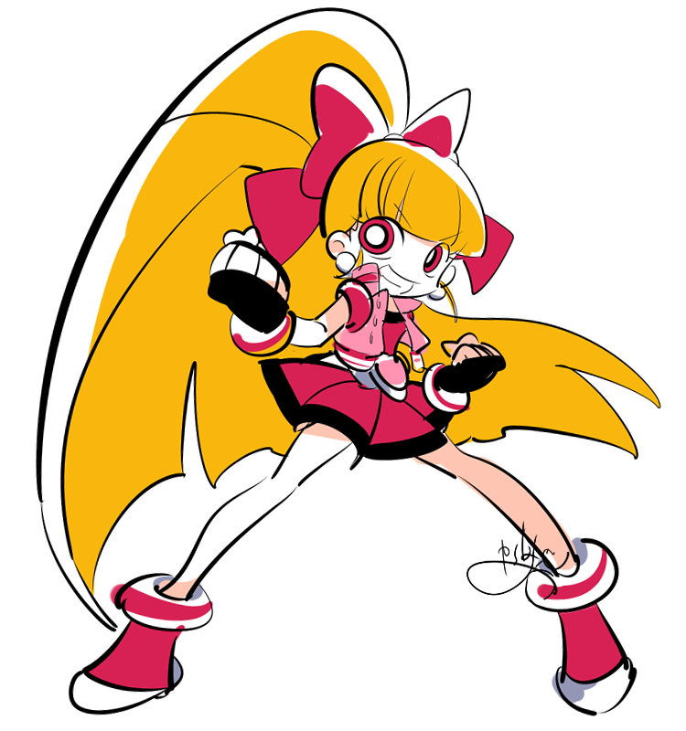 akazutsumi momoko and hyper blossom (powerpuff girls z) drawn by sameyama_jiro