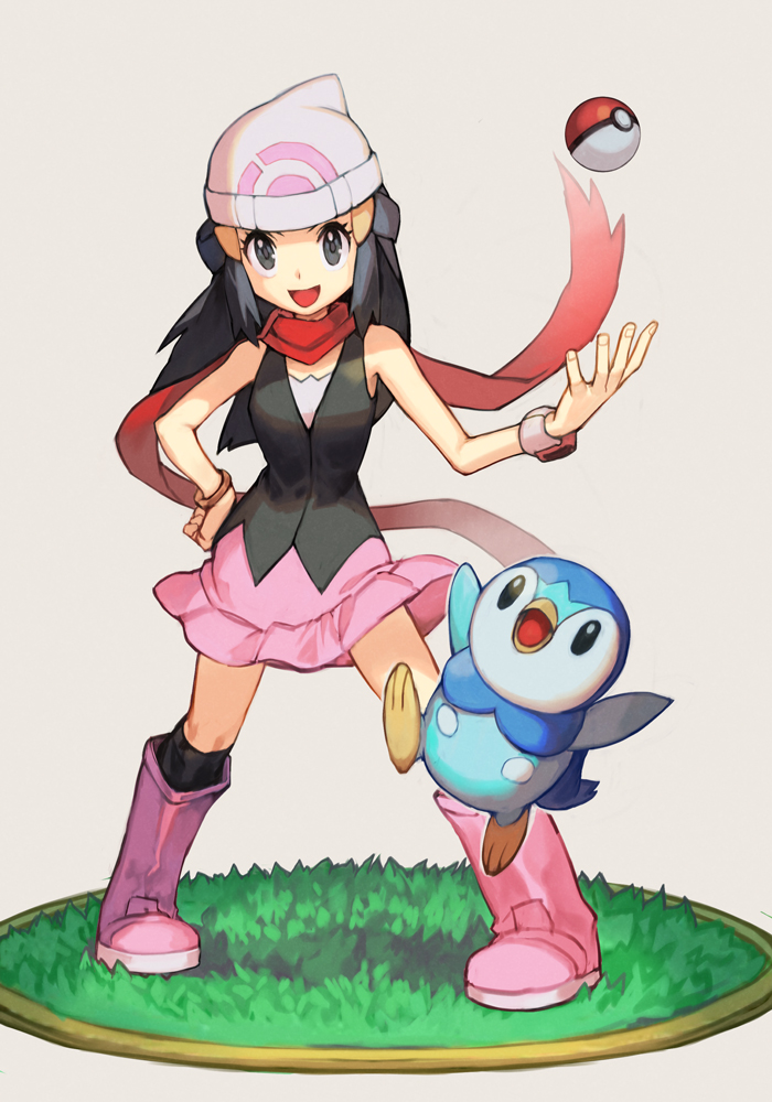 dawn and piplup (pokemon and 1 more) drawn by hungry_clicker