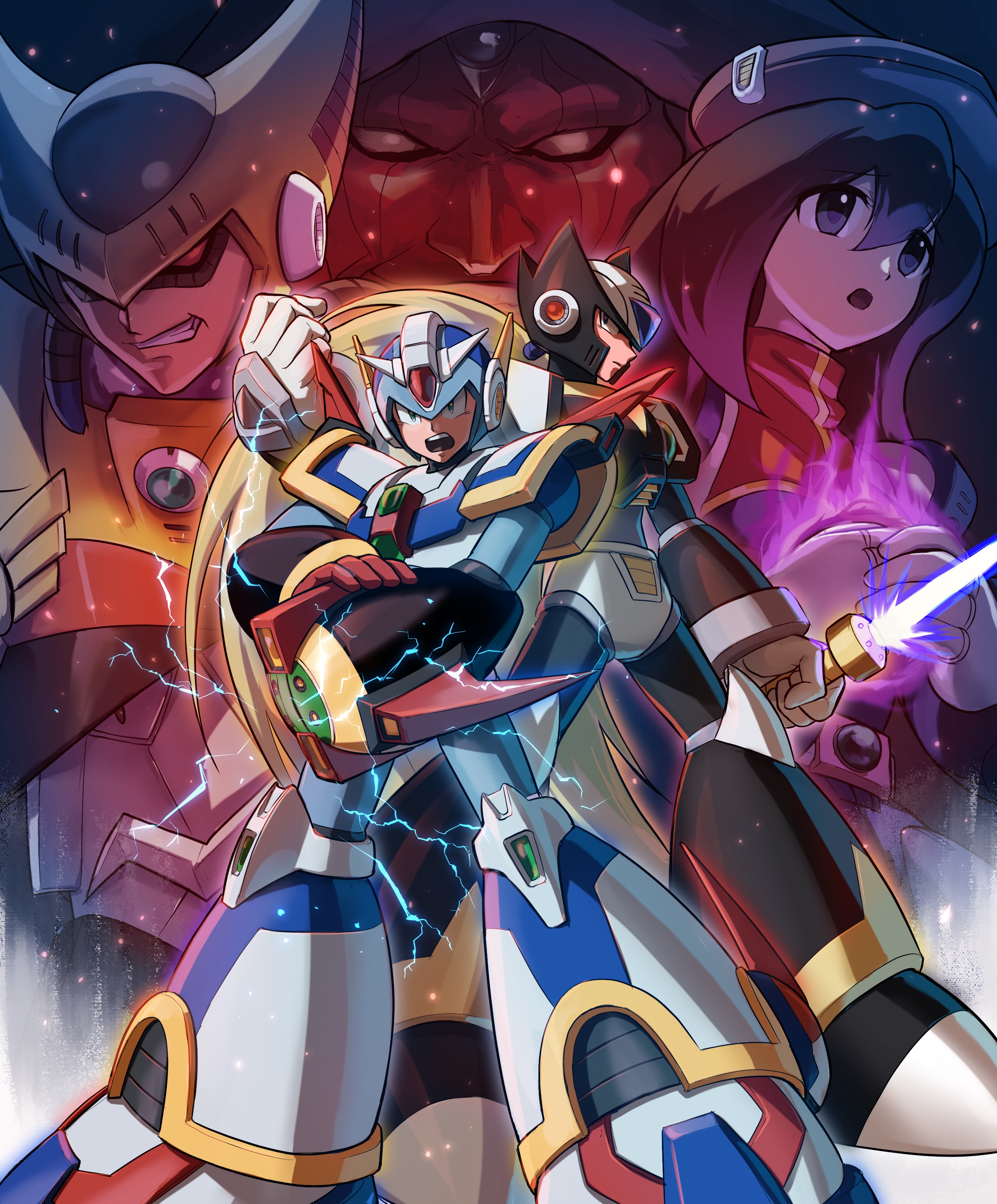 Zero Mega Man X Iris Sigma Double And 2 More Mega Man And 2 More Drawn By Hoshi Mikan Danbooru