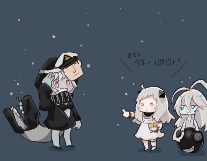 admiral, re-class battleship, northern little sister, and artillery imp (kantai collection) drawn by saiguchi_otoufu