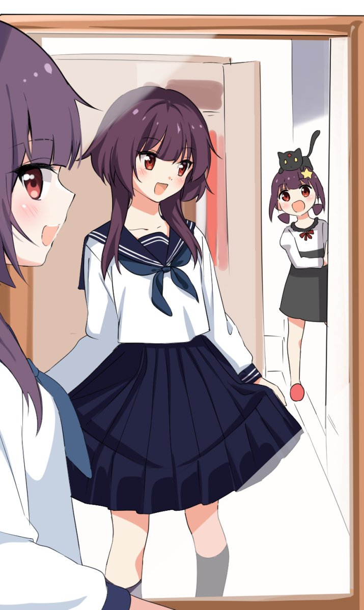 megumin, chomusuke, and komekko (kono subarashii sekai ni shukufuku wo!) drawn by taromarun