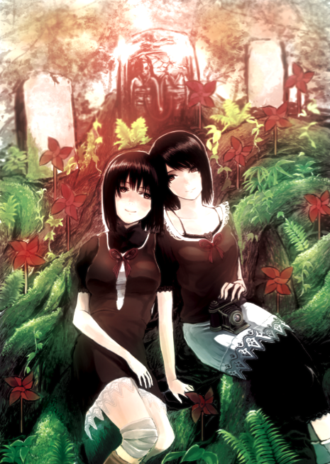amakura mio and amakura mayu (fatal frame and 1 more) drawn by gauss_<bokashi