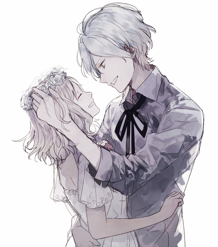 komori yui and sakamaki subaru (diabolik lovers) drawn by norita_(noritttta)