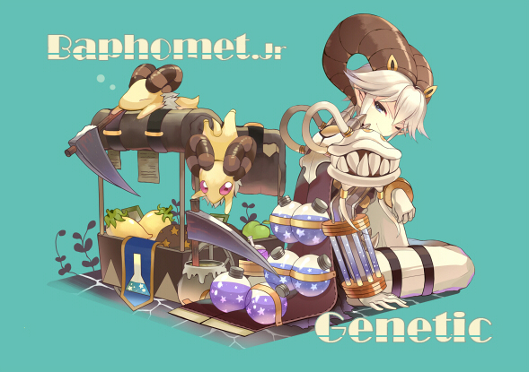genetic and baphomet jr (ragnarok online) drawn by q_qree
