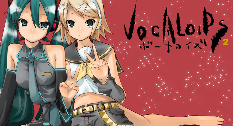 hatsune miku and kagamine rin (vocaloid) drawn by yada_ei