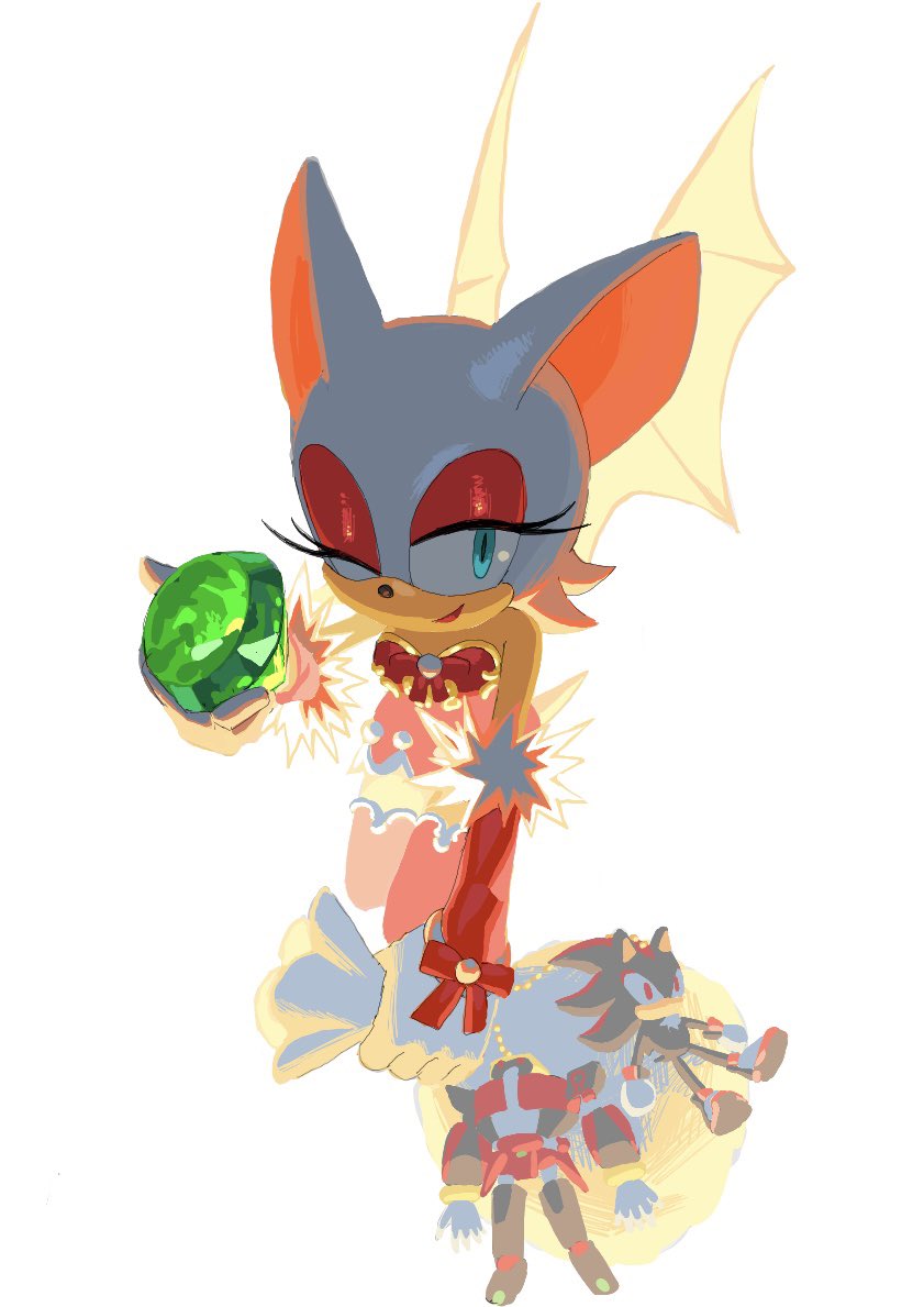 shadow the hedgehog, rouge the bat, and e-123 omega (sonic) drawn by 3i8akira